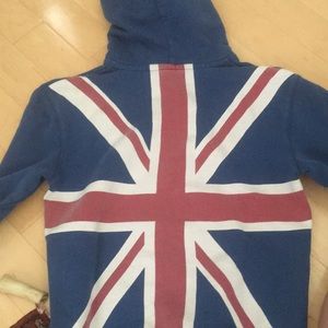 Navy blue Union Jack hooded sweatshirt mini boden